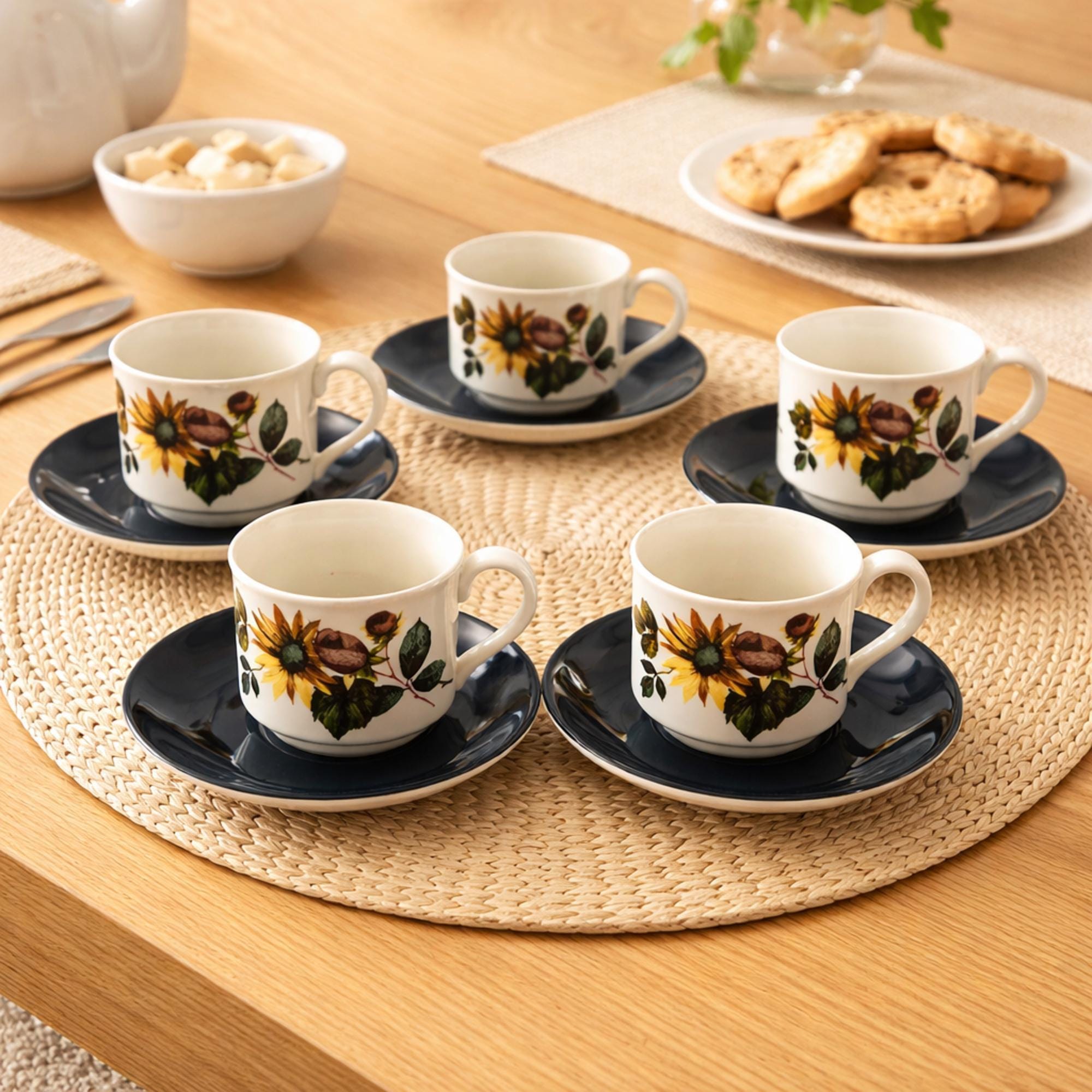 Vintage Teacup Set English Ironstone Tea Cup Sunflower Design