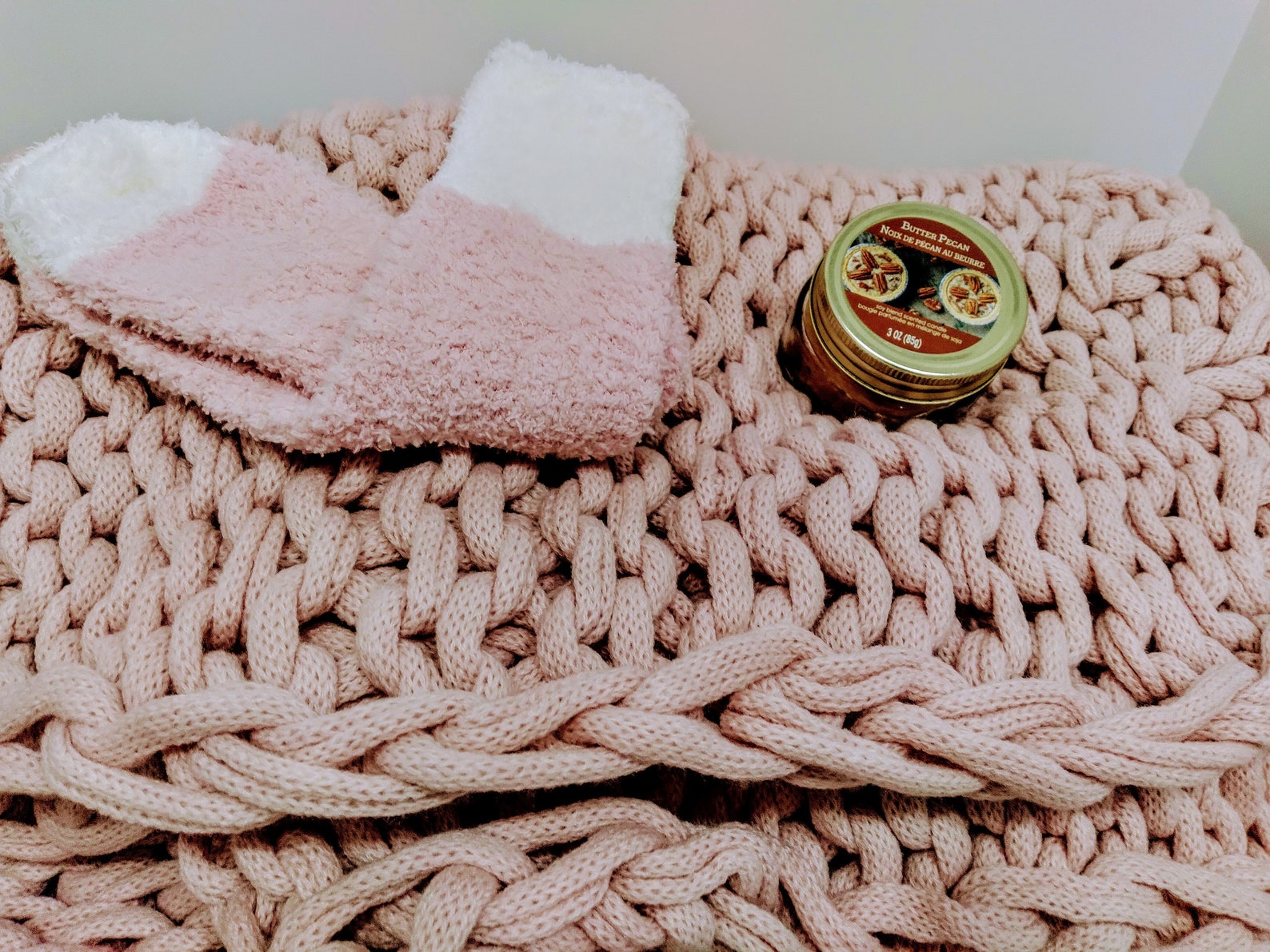 Dusty Rose chunky knit blanket Chunky Braided Soft and Cozy Etsy