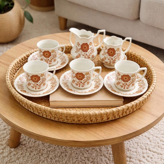 ガッゼトgazetteグッズ　19TH ANNIVERSARY TEA SET Vintage J & G Meakin Woburn Ironstone Tea Set, Royal Staffordshire