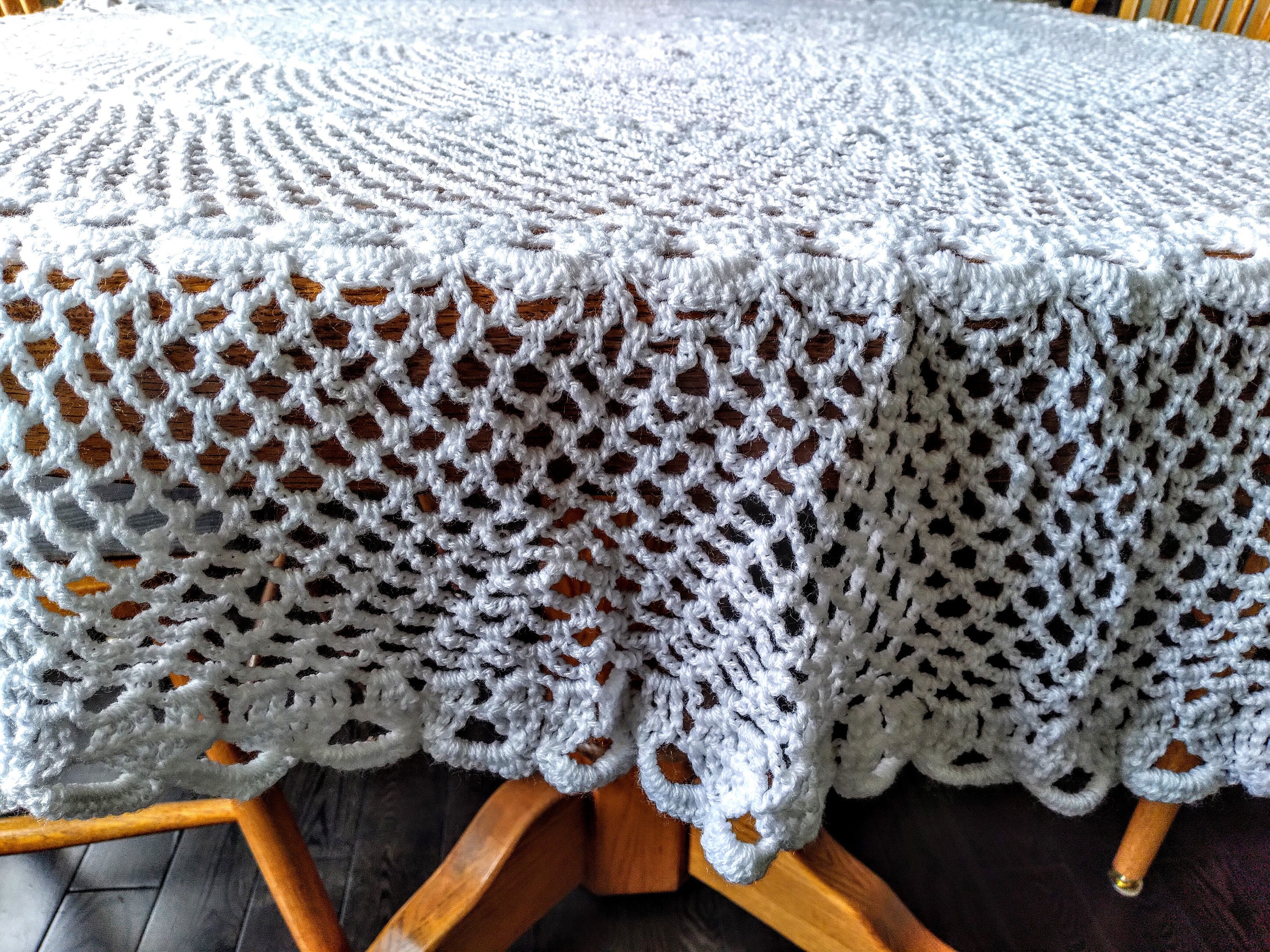 Crochet handmade round table topper 72 large wedding | Etsy