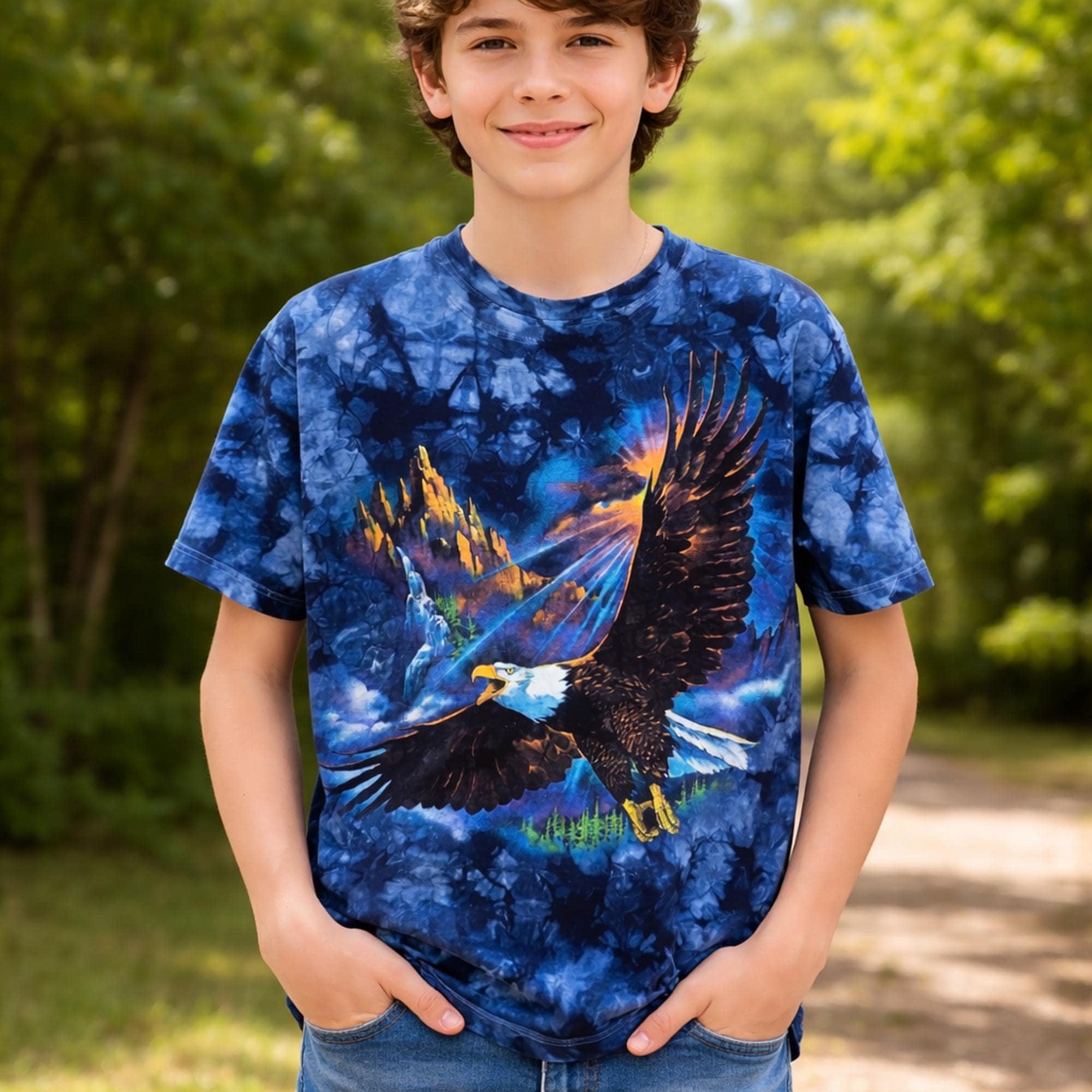 Vintage Eagle Shirt Black Hills South Dakota Blue Tiedye Tshirt