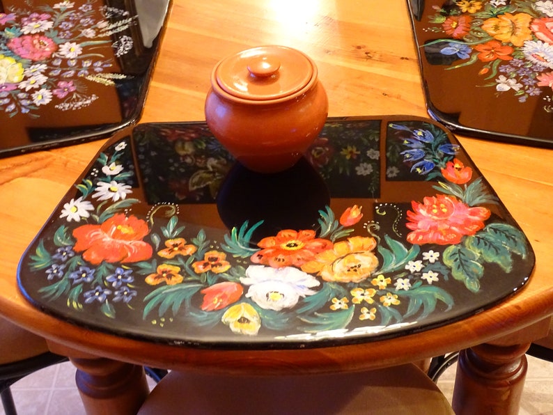 Natural Wood Placemats birch Plywood Hand Painted Epoxy Etsy