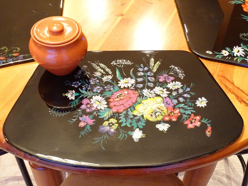 Natural Wood Placemats birch Plywood Hand Painted Epoxy Etsy