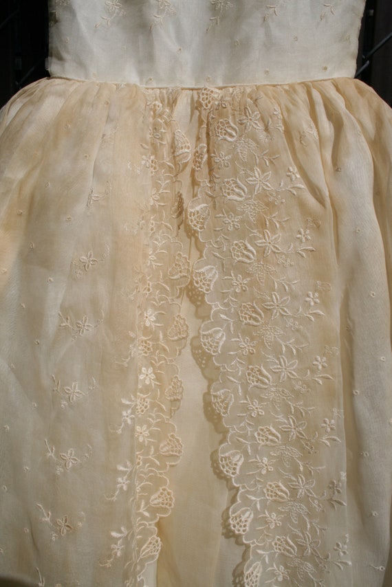 Vintage 1950s Wedding Gown Princess Dress Lace Tu… - image 6