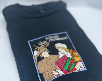 Christmas Tee - Wham Last Christmas Album Cover Xmas T-Shirt - Embroidered - Unisex - Handmade