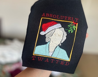 Doris Absolutely Twatted - Gavin and Stacey Christmas Jumper / Sweater - Embroidered - Unisex - Handmade - TheOsCreative