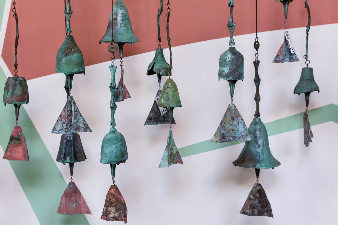 Whimsical Turquoise Coral Bells Wind Chimes Arcosanti Arizona Abstract