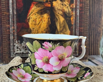 vintage Royal Albert Provincial Flowers « Alberta Rose » Tasse à thé et soucoupe porcelaine anglaise