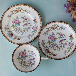 Vintage Coalport Pembroke 6316 Trio cup and saucer English porcelain made in England