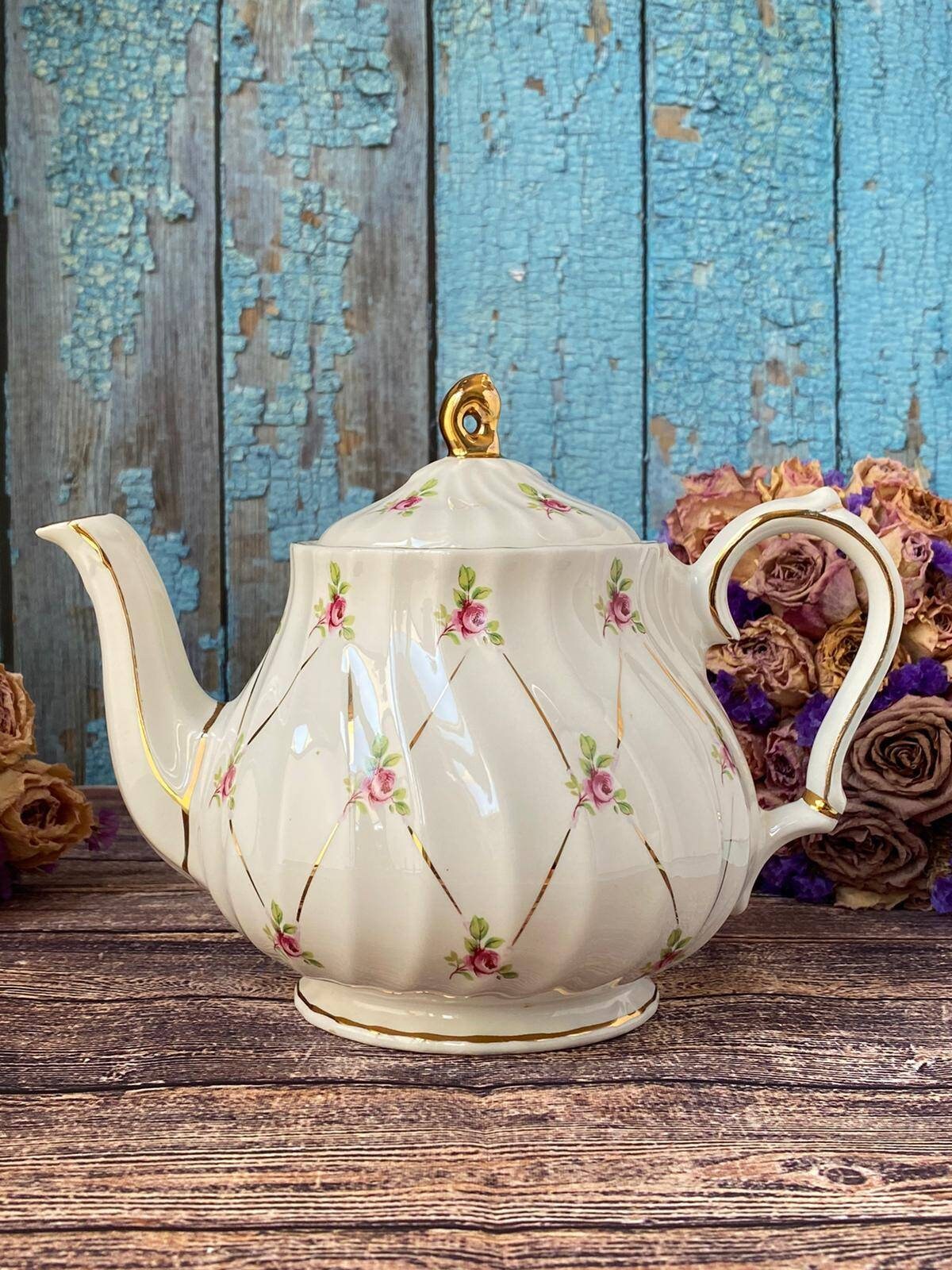 Sadler Ditsy Rose Teapot England, Tea Party Earthenware Etsy