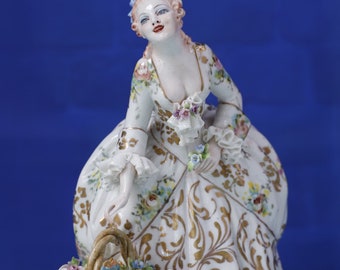 Luigi Fabris Figura italiana Capodimonte Encaje de porcelana