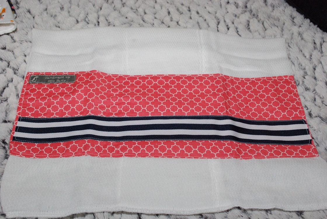 Pink and Navy Striped Custom Burp Rag Etsy UK