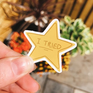 Gold Star Sticker, Vinyl Sticker, Positive Affirmations, Mental ...