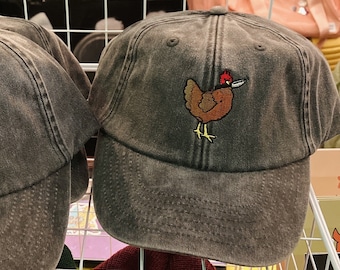 Stabby the Chicken Baseball caps, hat, embroidered,  cute, whimsical