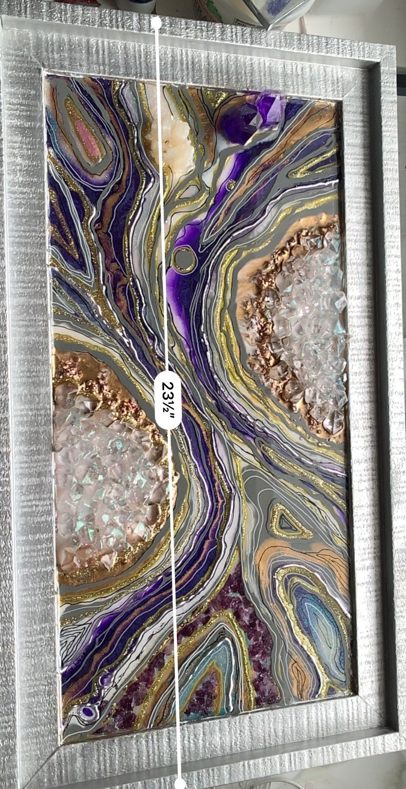 Amethyst Inspired Resin Geode Wall Art