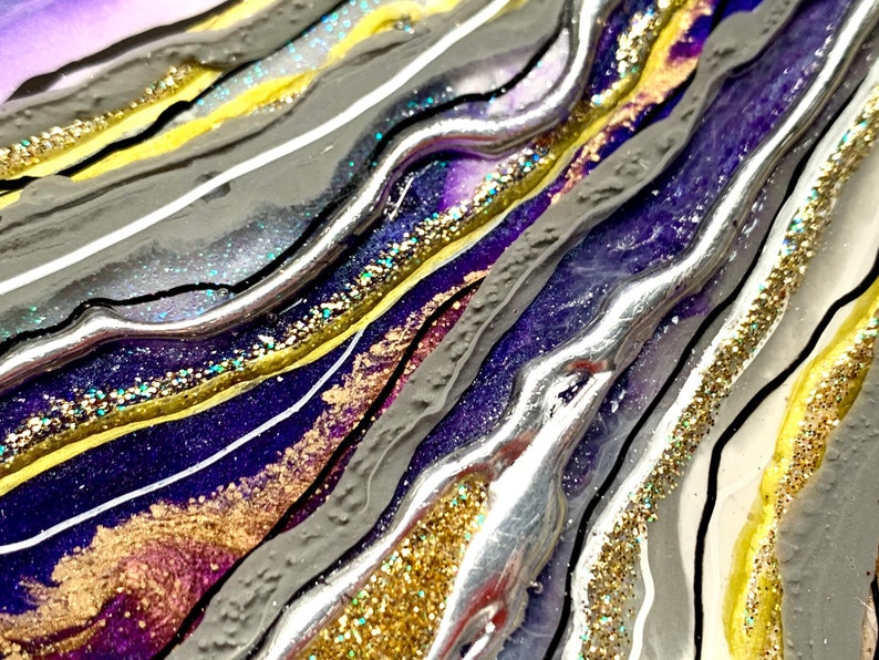 Amethyst Inspired Resin Geode Wall Art