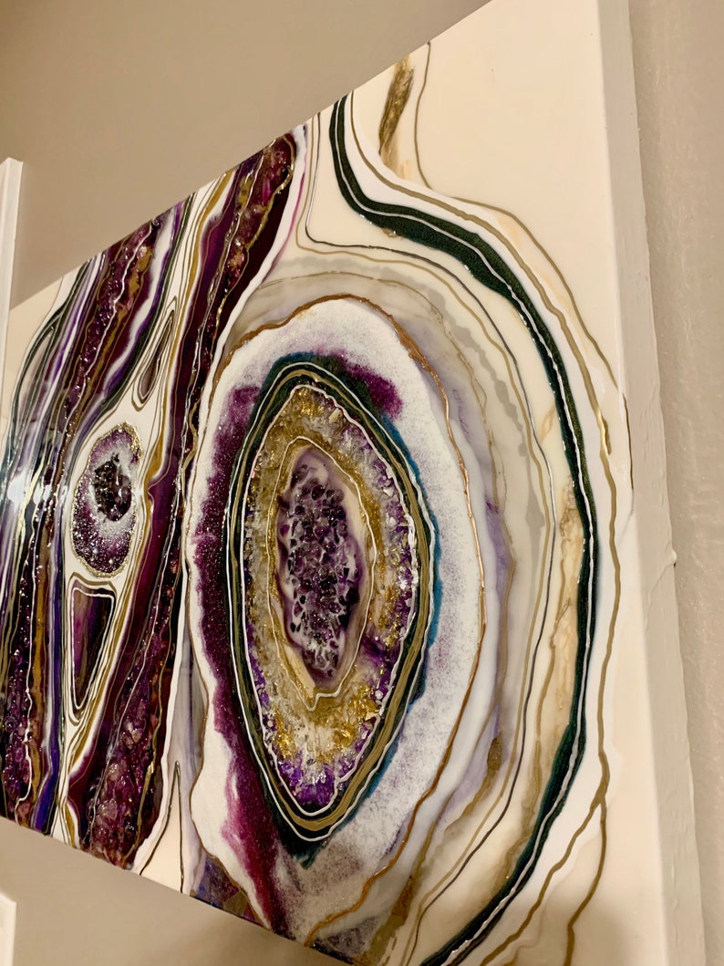 Geode Wall Art Resin Geode Art l Amethyst Geode Resin Etsy
