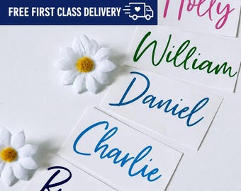 Personalised Name Vinyl Decal for Water Bottles, Cups, Glasses & Tumblers - School Labels - Name Tags - FIRST CLASS POSTAGE