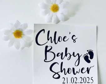 Personalised Baby Shower Vinyl Decal - Baby Shower Sticker - Baby Guest Book Sticker - Custom Sticker