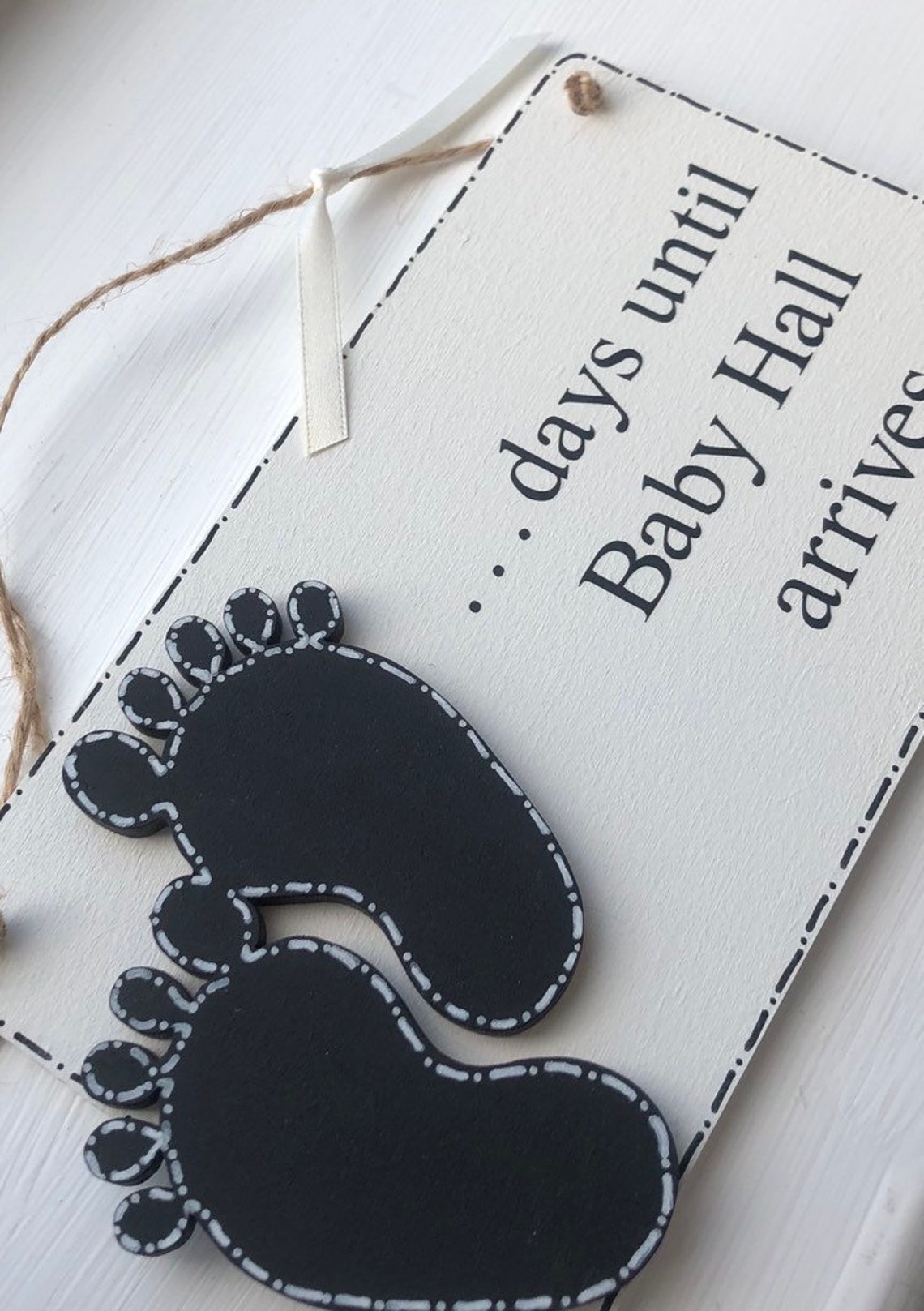 Personalised baby countdown plaque /chalkboard days until baby Etsy