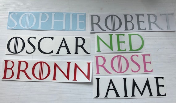 Personalised Custom Name vinyl Sticker Decal,,Game of thrones Font water bottle Personalised Custom Name vinyl Sticker Decal,,Game of thrones Font water bottle