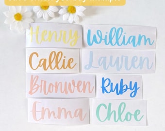 Personalised Name Decals - Custom Name Labels - Vinyl Stickers for Kids - Water Bottle Stickers