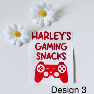 Personalised Gaming Snack Jar Vinyl Decals - Gamer Gifts - Controller Sticker- Gaming Lover - Gaming Gift Ideas - Sweet Jar Label image 5
