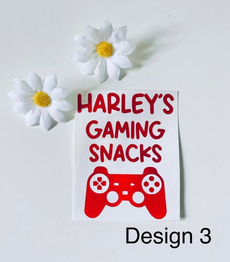 Personalised Gaming Snack Jar Vinyl Decals - Gamer Gifts - Controller Sticker- Gaming Lover - Gaming Gift Ideas - Sweet Jar Label image 5