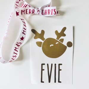 Personalised Christmas HEAT TRANSFER,iron on,merry christmas,school,custom name sticker,personalised name stickers,christmas eve box