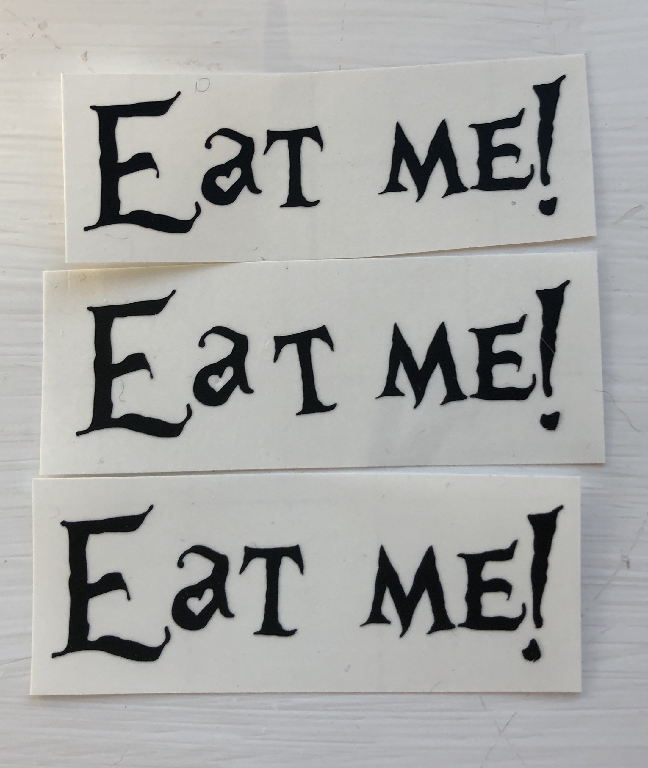 Alice in Wonderland. Pack of 6 vinyl decal sticker eat me | Etsy
