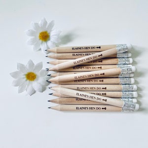 Personalised Willy Hen Party Wooden Pencils With White Rubber - Laser Engraved. Explicit Willy Willies Hen Party Ideas and gifts