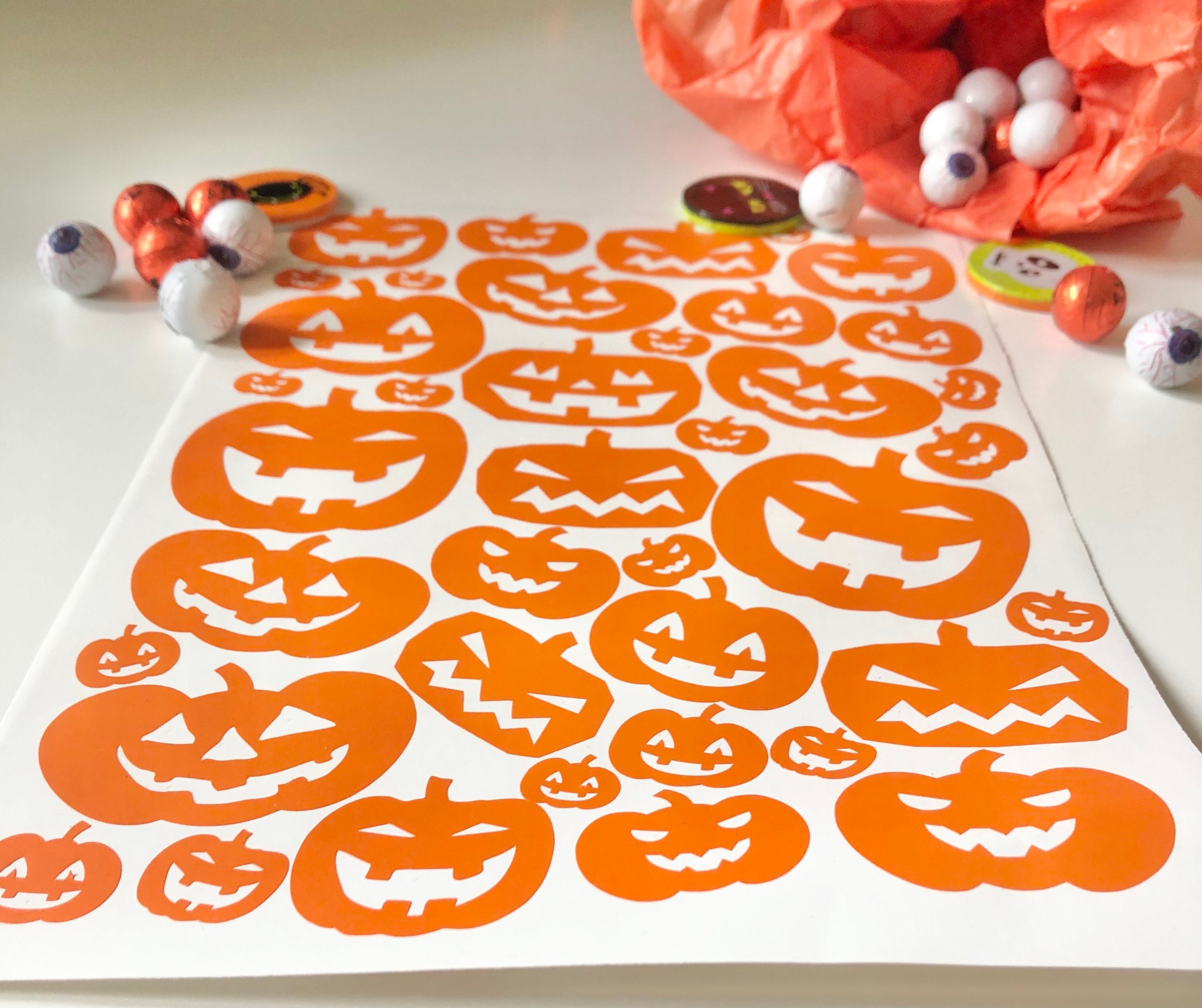 A4 Sheet of Pumpkin Halloween vinyl decal stickerwindow | Etsy