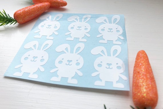 Rabbit flower Vinyl Decal Sticker for Wine Bottle Craft Glass Party