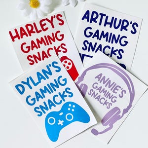 Personalised Gaming Snack Jar Vinyl Decals - Gamer Gifts - Controller Sticker- Gaming Lover - Gaming Gift Ideas - Sweet Jar Label