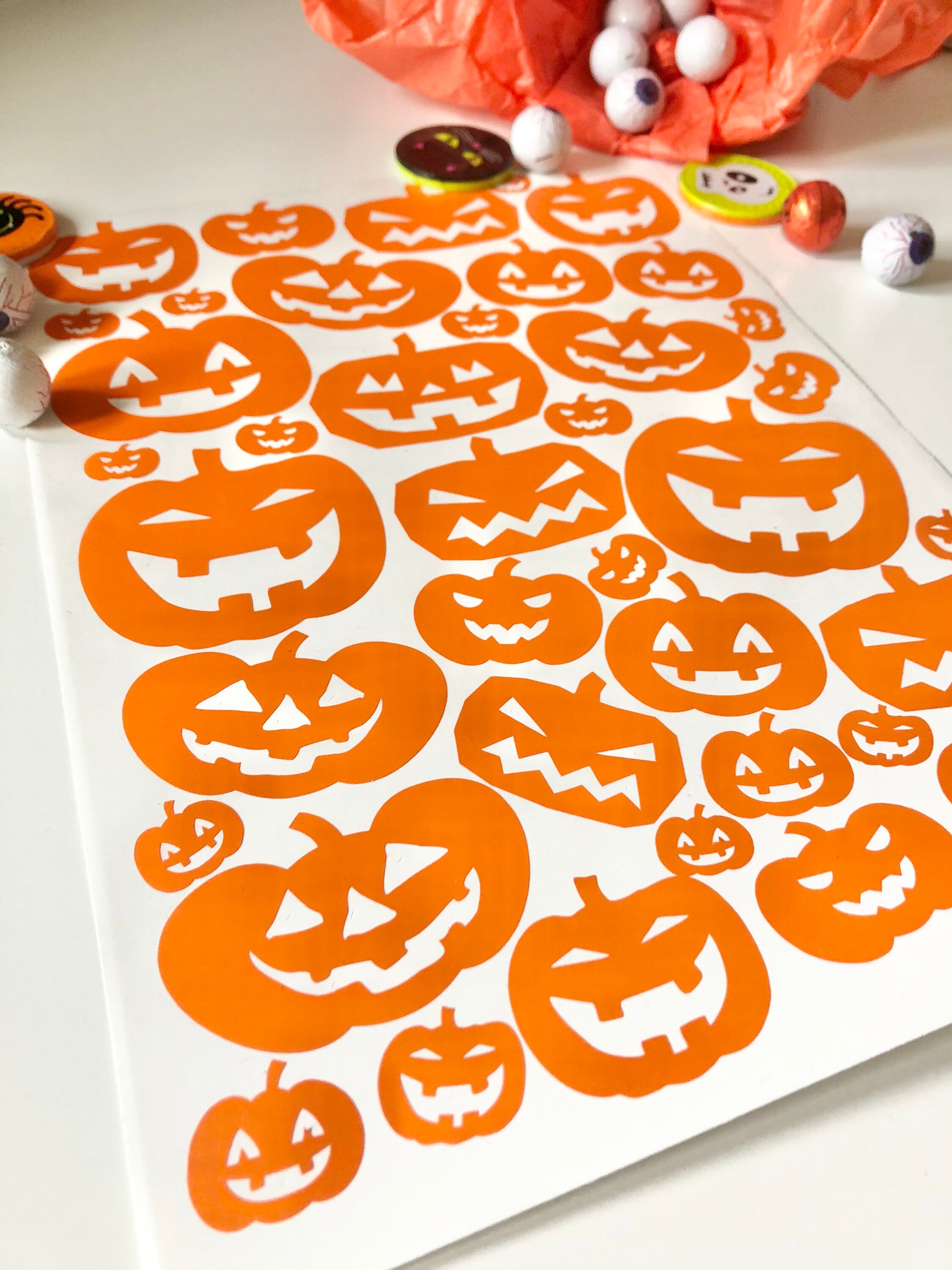 A4 Sheet of Pumpkin Halloween vinyl decal stickerwindow | Etsy