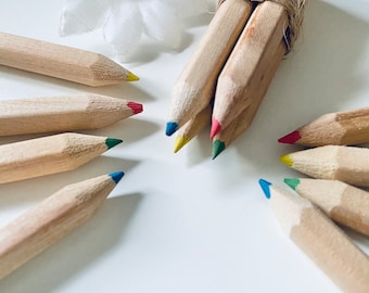 Mini coloured pencils  x 4 - party bag fillers - great little gifts - wedding favours for kids - goody bag gifts - kids party bag