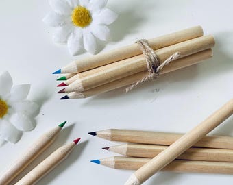 Wedding Favour Pencils - Mini Colouring Pencils Set - Kids Party Favours - Wedding Favours for Kids - Travel Activity Packs