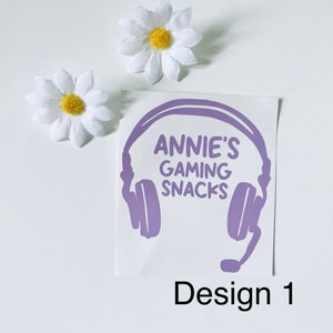 Personalised Gaming Snack Jar Vinyl Decals - Gamer Gifts - Controller Sticker- Gaming Lover - Gaming Gift Ideas - Sweet Jar Label image 3