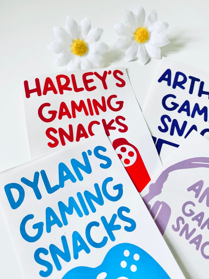 Personalised Gaming Snack Jar Vinyl Decals - Gamer Gifts - Controller Sticker- Gaming Lover - Gaming Gift Ideas - Sweet Jar Label image 8