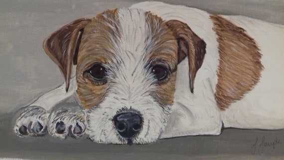 Lovely Wire Haired Jack Russell Greetings Card By Sarah Sample Etsy