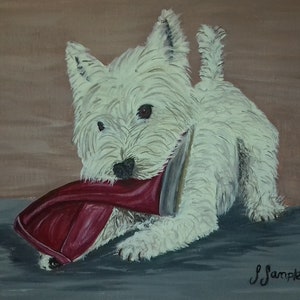 Adoráveis cartões de felicitações West Highland White com estampa de pata e detalhes recortados no interior por Sarah Sample Art