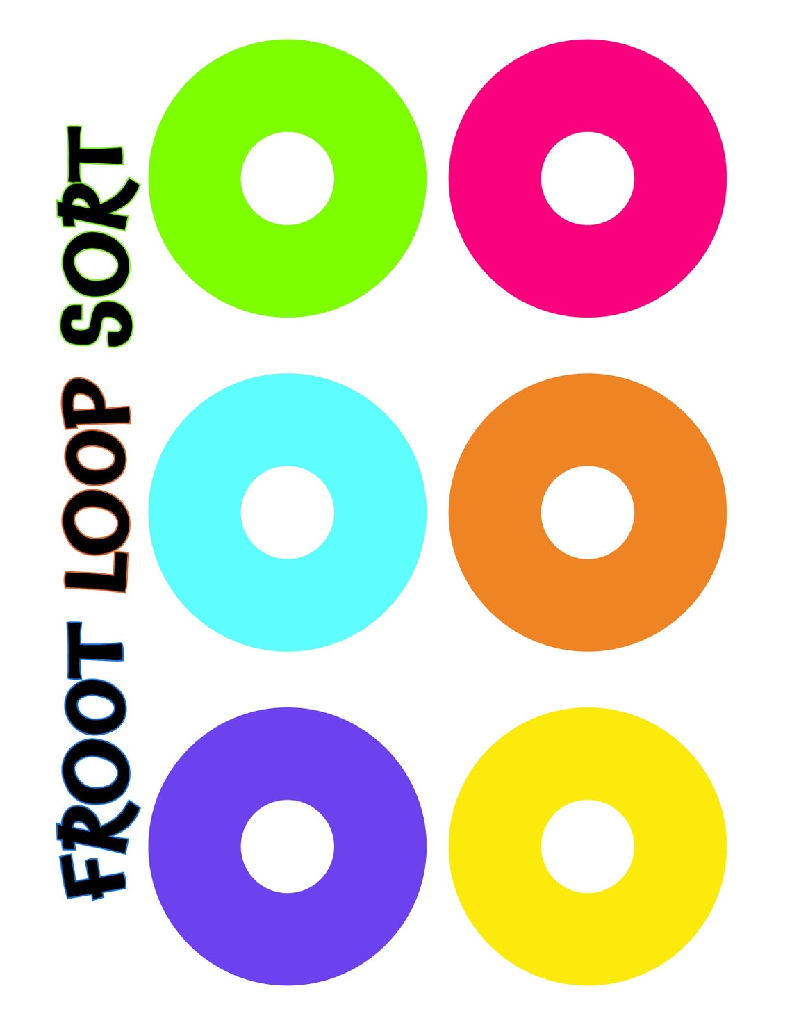 Froot Loop Cereal Sorting Page, Printable, Digital Activity Sheet - Etsy