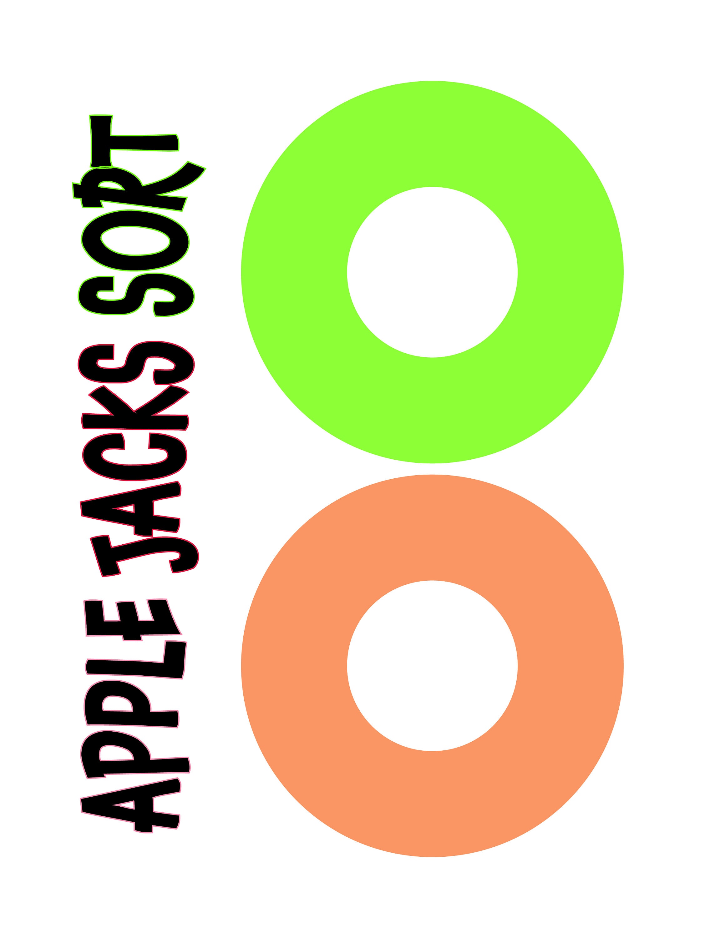 Apple Jacks Cereal Sorting Page, Printable, Digital Activity Sheet Etsy