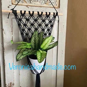 Black macrame plant hanger