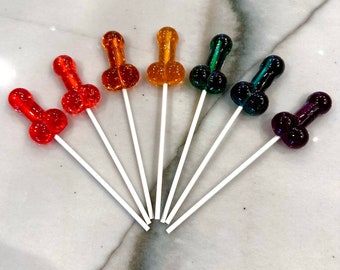 Set of 12 Penis/Dick Lollipops/Suckers for bachelorette party.