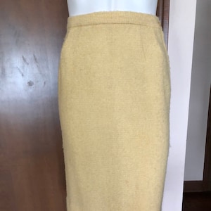 1950s Skirt Lemon Yellow Boucel Pencil Skirt