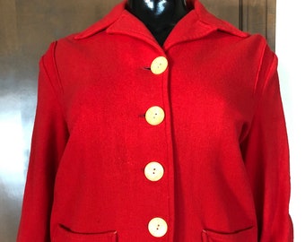 1950s Red Wool Jacket Merrill Woolen Mills