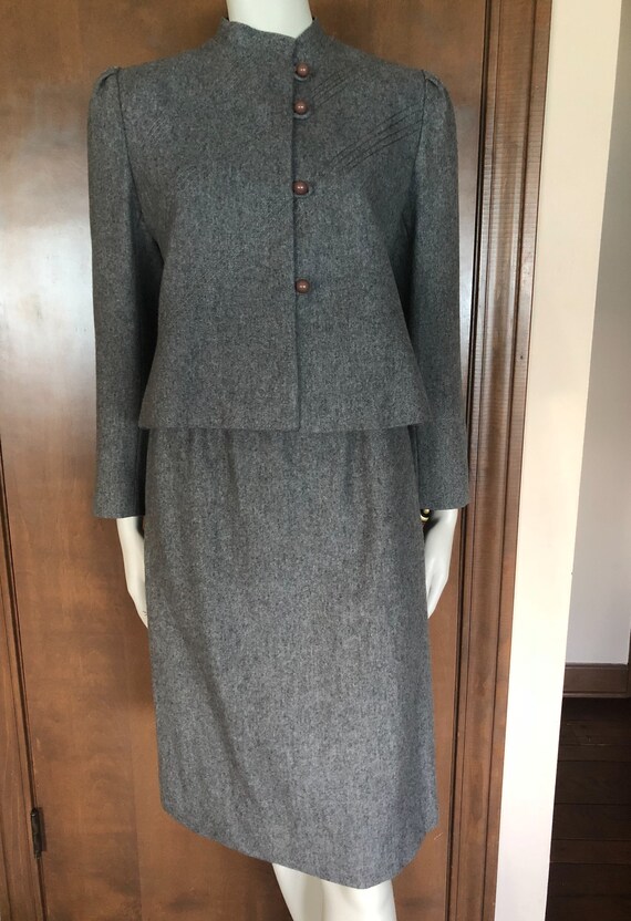 1970s Suit Evan-Picone Wool Skirt Suit