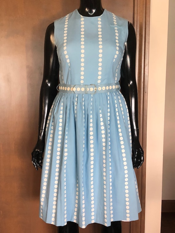 1960s Dress Cotten Sundress with Pleated Skirt