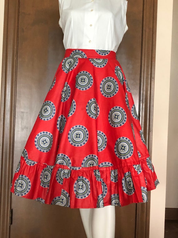 1950s Circle Skirt with Multicolor Print - image 6